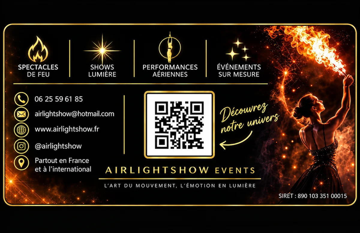 Verso de la carte de visite Airlightshow Events