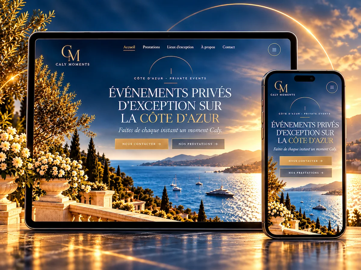 Aperçu du site Caly Moments réalisé par Studio Mozin